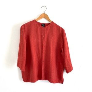 Woven Silk and Linen Eileen Fisher Blouse